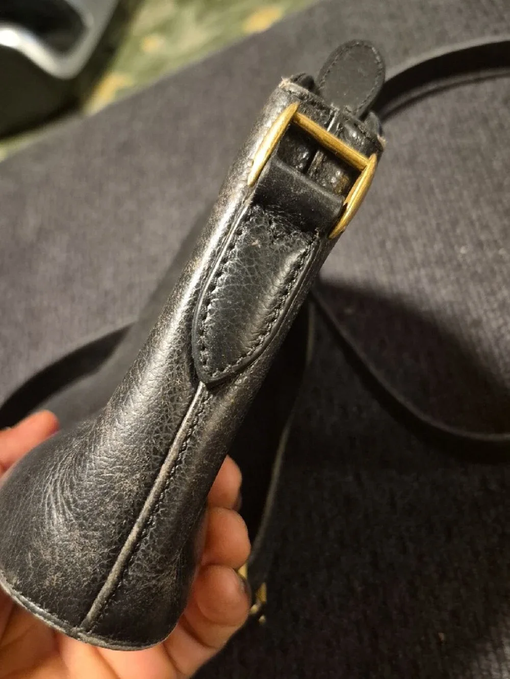 Coach Black Leather Mini Crossbody with Gold Hardware